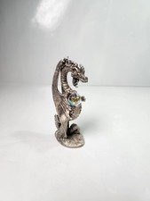 Gallo Pewter Dragon Figurine Statue 1981 4in Tall With Crystal  picture