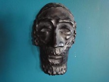 israel 19 ct pottery ceramic1867rabbi figure plaque vtg picture
