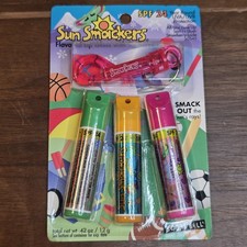 Vintage Bonne Bell Sun Smackers SPF 24 Lip Gloss 3 Pack With Keychain Sealed NOS picture
