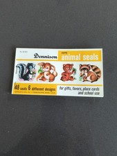 Vintage Dennison Animal Seals Book Unused 6 Designs Easter Spring Time J47 picture