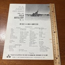 VTG 1972 U.S Army Fact Sheet Field Artillery 15: M110E2 8-Inch Howitzer Tank picture