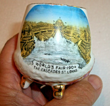Antique 1904 St Louis Worlds Fair Souvenir Footed Cup Mug The Cascades Porcelain picture