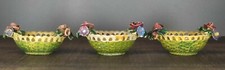 3 Miniature Ceramic Basket With Flowers Trinket Dish Italy *Damaged As-Is* picture