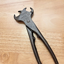 Antique Double-Headed Hog Ring Pliers - Patd April 1880 picture
