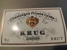 Authentic Vintage Krug Champagne Private Cuvee Label Unused NOS Reims France 78c picture