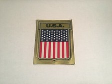 1972 VINTAGE GULF OIL U.S.A. FLAG TRAVEL STICKER DECAL WITH HISTORY ON BACK NOS picture