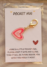 Pocket Hug ~ Pink Heart ~ Comfort ~ Anxiety ~ Keychain ~ Charm picture