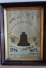 antique needlepoint sampler framed picture