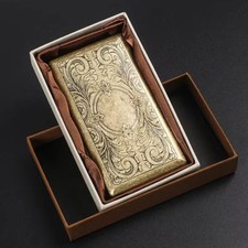 Retro Bronze Metal Cigarette Case Holder Box For King Size or 20's Cigarettes US picture