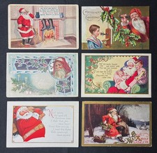 Lot of 6~Antique~SANTA CLAUS~Christmas Postcards~Great Variety~Vintage picture