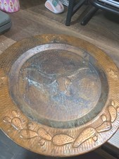 Vintage King Ranch Copper Plate - Hand Hammered Longhorn & Cactus 14