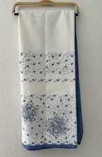 Vtg ValLesusa Casa Italy Blue Rose Floral Tablecloth Cotton Blend Cottage 57x96 picture