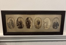 Antique French 1800’s Portraits Photos Framed Victorian 16.5” X 6.5” picture