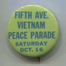 1965, Oct. 16 Nationwide Anti Vietnam War Protests 5th Ave Peace Parade Pin picture