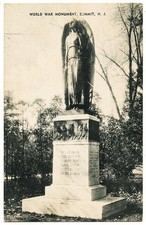 Summit NJ - World War Monument 1930s postcard picture