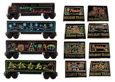 Handcrafted 2026 Holiday Train 4pc Wooden Set + 8 Collector Pins Limited Edition picture