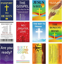 220 Pcs Gospel Tracts Christian Valentine Cards Bible Verse Cards Mix picture