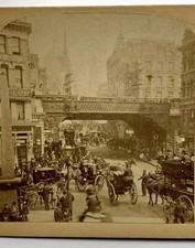 Ludgate Hill, London England ~ Antique Stereoview Old Photo ~ J.F. Jarvis Scarce picture