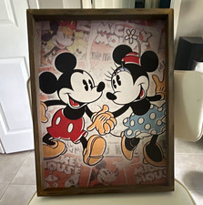 Disney Framed Artwork Print Featuring Mickey Mouse & Minnie Mouse Characters picture