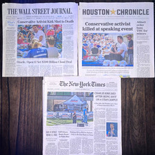 Lot of historic newspapers - Charlie Kirk (Sept. 11, 2025) picture
