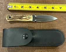 Mike Irie Custom Fixed Blade Knife 2-3” Stainless Full Tang Stag w/ Sheath picture