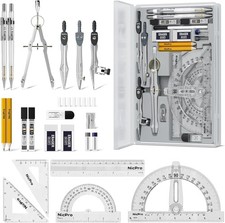 Nicpro 22 PCS Compass Geometry Tools with Case, Drafting Tools Geometry Set with picture