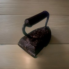 Antique Cast Iron Sad Iron Primitive Laundry Press picture