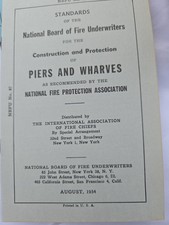 1954 NBFU No. 87 Piers & Wharves Fire Protection Maritime Standards Manual 19pp picture
