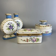 Beautiful Hand Painted 4 Piece Limoges Vanity Set W/ 2 Perfume Bottles -marked picture