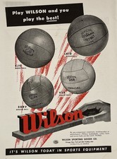 Vintage Sports 1948 Print Ad Wilson Balls Basketball Soccer Volleyball picture