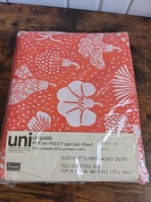 Vintage 1977 Marimekko Sears Uni Petite Poppy Full Fitted Sheet 54x75 NOS Sealed picture