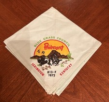 1974 BSA Philmont Blue Grass Council 630-E Kentucky Vintage Scout Neckerchief picture