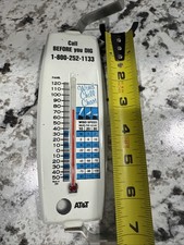 Vintage AT&T 7’ Metal Thermometer, Call before you dig, Wind Chill Chart Works picture