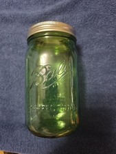 Vintage Green 100 Year Commemorative 1913-1915 Perfection Script Pint Jar picture
