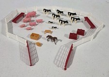 Vintage Ertl Farm Play Set Lot Cows Pigs Horse Fence Gates Feeders Accessories picture