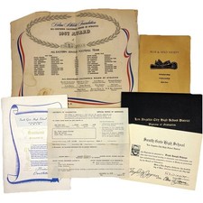 School Ephemera Personal Diplomas Certificates Football Award UW 1950’s Lot VTG picture