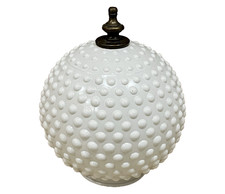 Vintage Hobnail Milk Glass White Shade Globe Ceiling Light Replacement Cover #1 picture