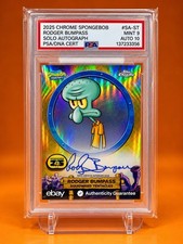 Topps 2025 SpongeBob Chrome Rodger Bumpass Squidward #SA-ST PSA 9/10 auto 10 picture