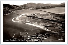 Sandpoint Marine Beach & Bridges Idaho RPPC Ross Hall Vintage Postcard picture