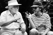 Steven Spielberg Richard Attenborough Jurassic Park on set 24x36 inch Poster picture