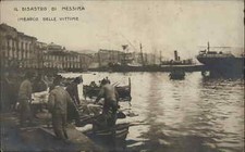 Messina Italy Earthquake Disaster Victims Imbarco Delle Vittime c1910 RPPC PC picture