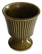 McCoy Floraline #473 Olive Green Ribbed Planter 5.76