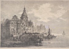 Amsterdam Canal Fish Market Holland 1876 Frank Leslie Antique Engraving picture