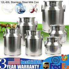 12-60L Stainless Steel Milk Can Wine Pail Bucket Oil Milk Tote Jug with Seal Lid picture
