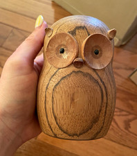 Vintage MCM Danish Wooden Owl Figurine Gunnar Florning Laurids Lonborg Denmark picture