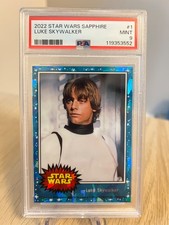 2022 Topps Chrome Star Wars Sapphire Luke Skywalker #1 PSA 9 picture
