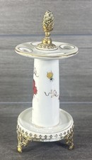 Herend Hungary Queen Victoria Porcelain Candlestick Holder Brass Base VBO Gilt picture