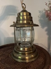Vintage Hazel Atlas Brass Nautical Ship Anchor Lantern Lamp 5920 picture