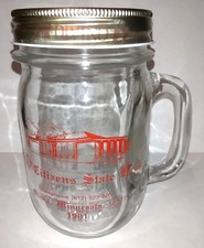 Citizens State Bank Olivia MN Mason Mug Jar Handled Advertising 1981 Minnesota picture