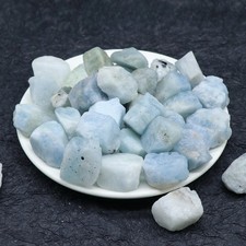 10pcs 25-35mm Natural Aquamarine Stone Irregular Raw Stones Healing Energy  picture